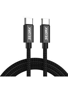 SeiyaX 60W PD Type C to Type C 1M 2.0 Data Cable Compatible with Smartphones, Laptops, Game Console, Hard Disk, Camera and More Useful for Charge/Transfer/sync 480Mb/s Black
