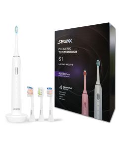 SeiyaX S1 Electric Toothbrush 4 Brushing Modes 3 Brush Heads 45000 Strokes Per Minute IPX7 Waterproof Wireless Power Rechargeable Sonic Toothbrush 
