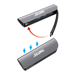 SeiyaX USB C Hub Foldable Premium Multiport Adapter Portable with