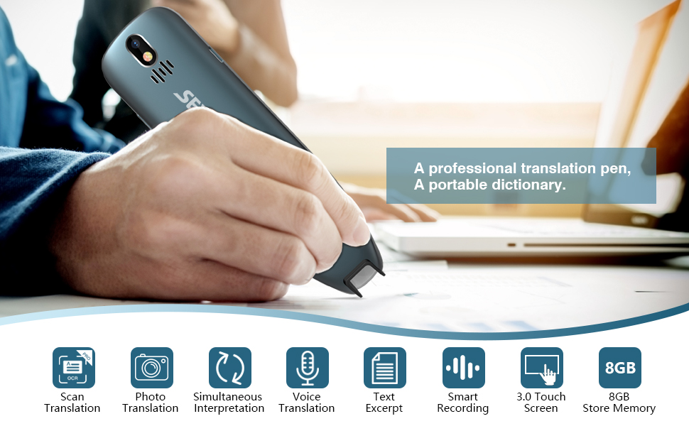Touchscreen Dictionary Translation Pen Scanner AI Voice & Camera Translator  J7A8
